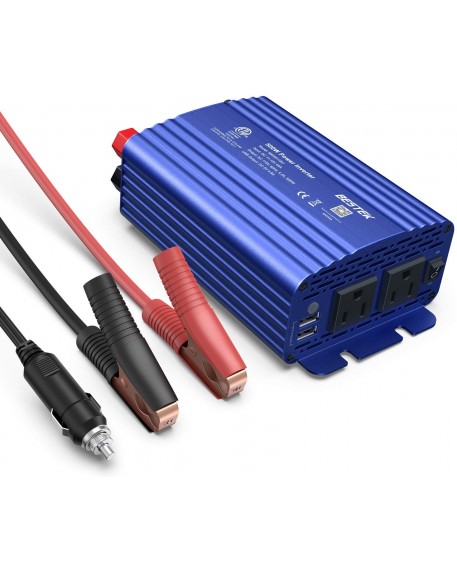 Blue Dual USB Adapter Socket Port Phone Charger Power Inverter
