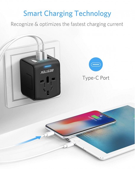 Universal Travel Adapter with USB C Charger -BESTEK